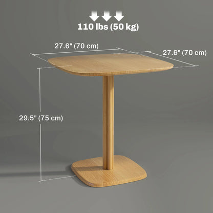 Modern Dining Table For 4, 27.6" x 27.6", Natural Wood Bar Tables at Gallery Canada