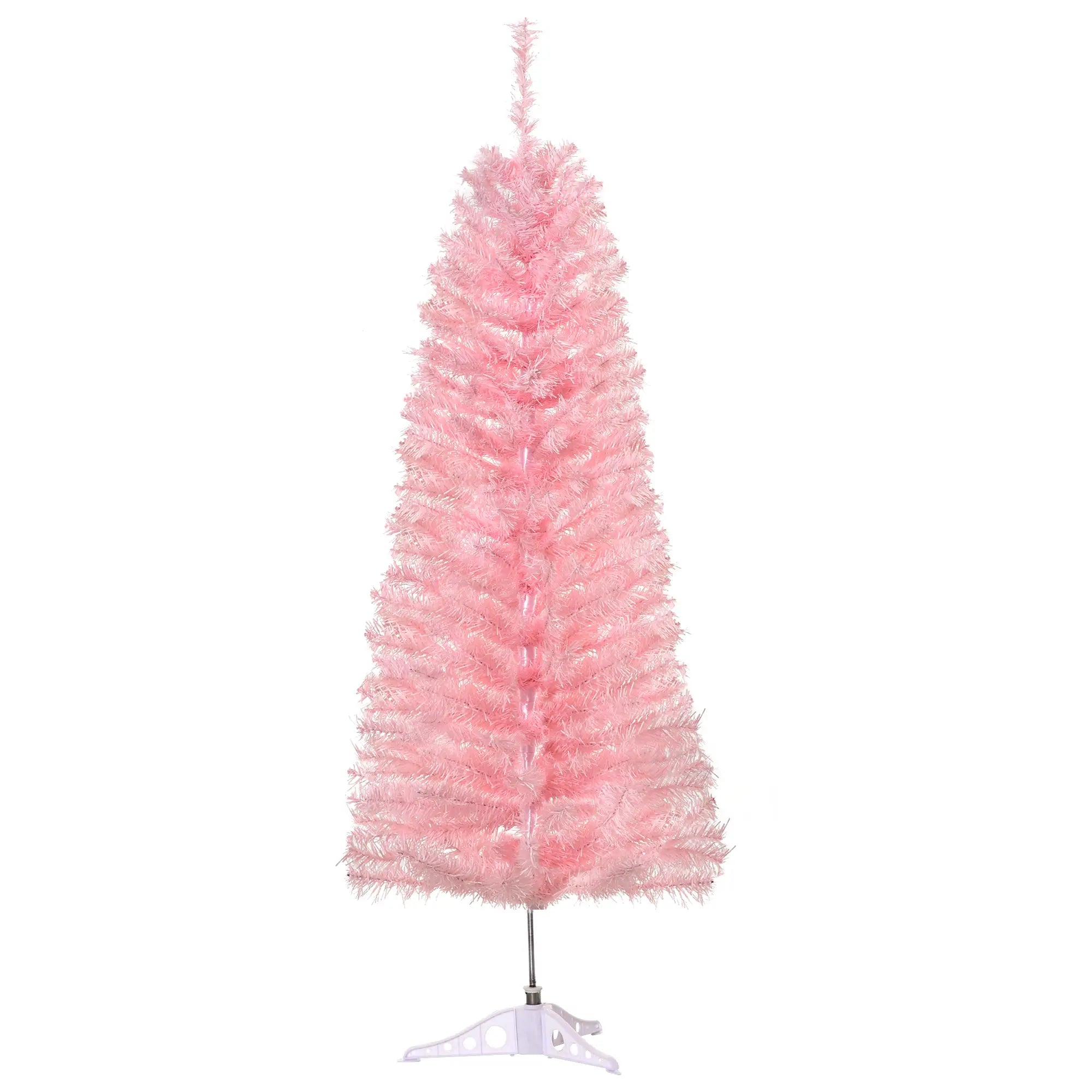 4FT Artificial Christmas Tree Holiday Xmas Holiday Pencil Tree Decoration with Automatic Open for Home Party, Pink Artificial Christmas Trees at Gallery Canada