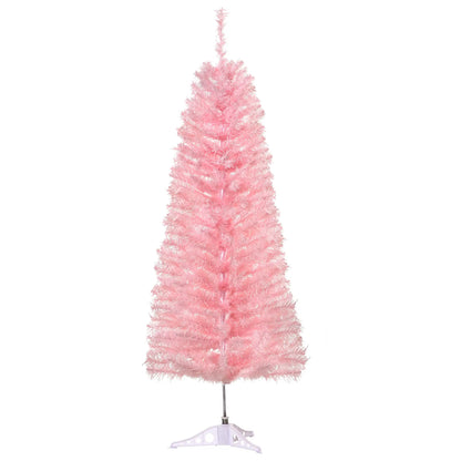 4FT Artificial Christmas Tree Holiday Xmas Holiday Pencil Tree Decoration with Automatic Open for Home Party, Pink Artificial Christmas Trees at Gallery Canada