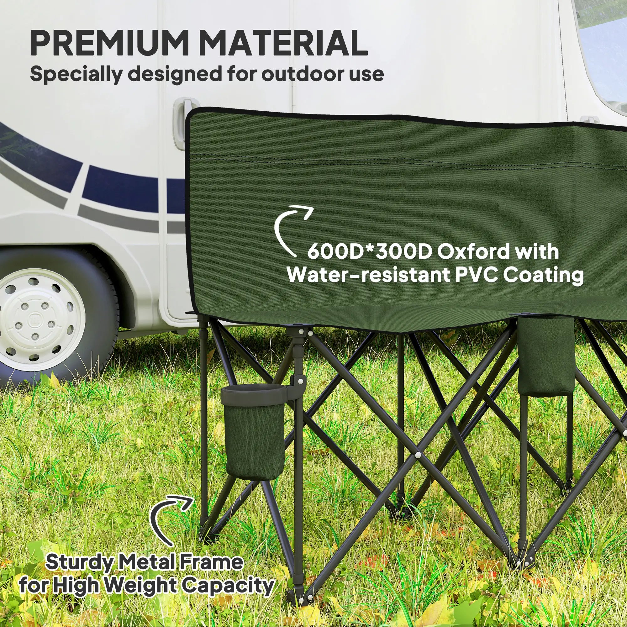 6 Seat Folding Camping Chair, Cup Holder, Carrying Case, Dark Green Picnic Tables & Camping Chairs at Gallery Canada