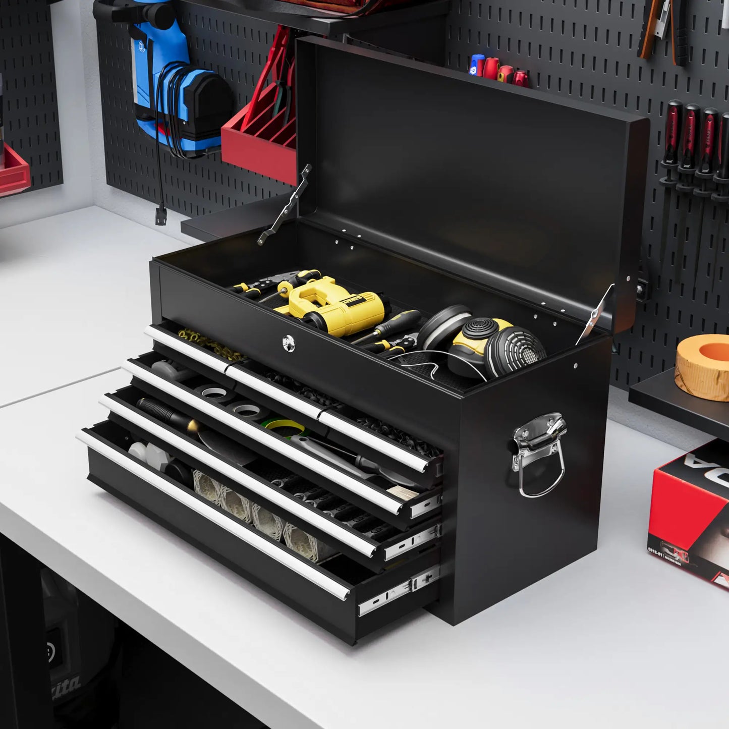 6 Drawer 24" Portable Tool Box, Ball Bearing Slides, Metal Tool Chest Tool Organizers at Gallery Canada