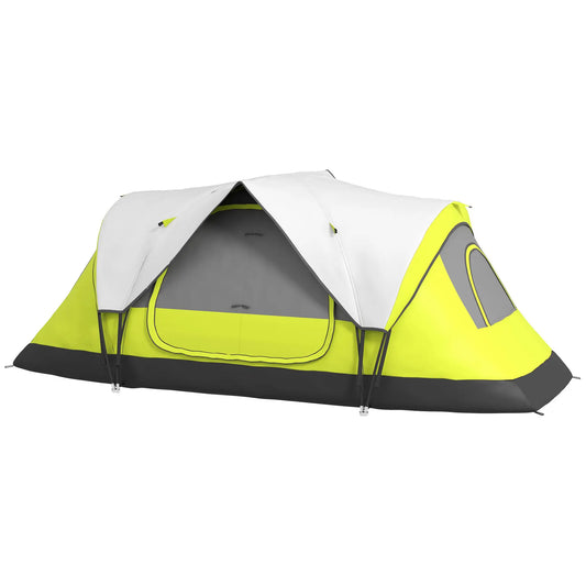 6-8 Man Camping Tent, 2000mm Waterproof Rainfly, Carry Bag, Green Camping Tents Green at Gallery Canada