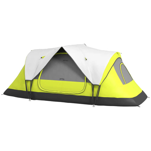 6-8 Man Camping Tent, 2000mm Waterproof Rainfly, Carry Bag, Green
