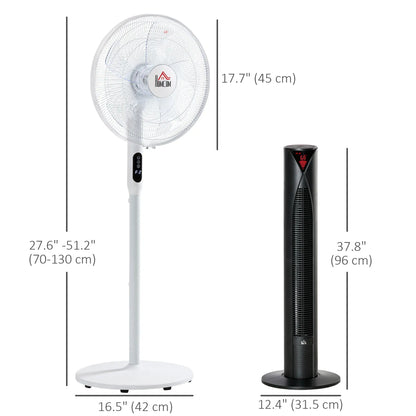 16" Tower and Pedestal Fan Set, Remote, Adjustable, White Tower Fans at Gallery Canada