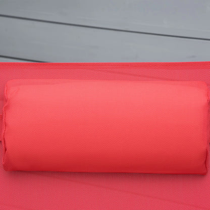 Outdoor Folding Chaise Lounge, Steel Recliner, 7 Adjustable Positions, Red Lounger Chairs at Gallery Canada