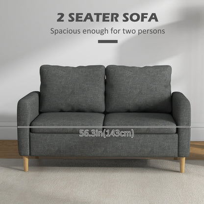 56" 2 Seat Sofa, Modern Love Seat, Upholstered Couch, Grey 2-Seater Sofas at Gallery Canada