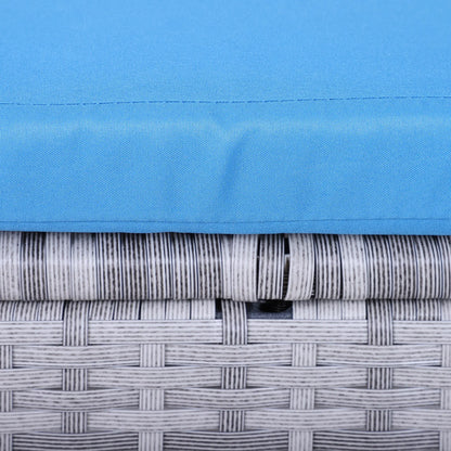 5-Piece Wicker Patio Set, Table, Ottomans, Bright Blue, Blue Patio Furniture Sets at Gallery Canada