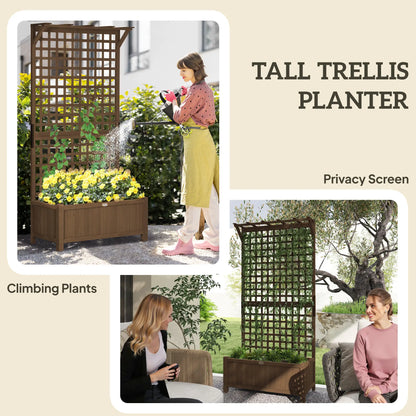 Wood Planter With Trellis, Raised Garden Bed, Privacy Screen Wooden Planter Boxes at Gallery Canada