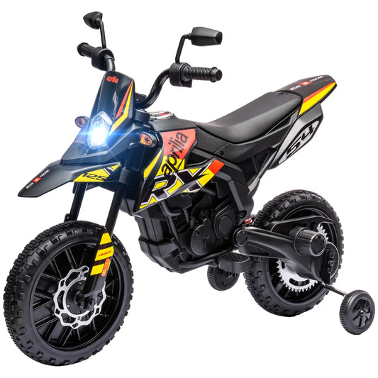 12V Kids Electric Motorcycle, Battery-Powered Dirt Bike, Training Wheels, Yellow Electric Ride On Toys Yellow at Gallery Canada