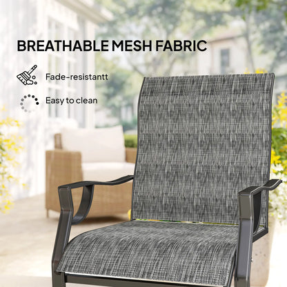 C Spring Motion Patio Chairs Set of 2, High Backrest, Armrest, Breathable Fabric Patio Chairs at Gallery Canada
