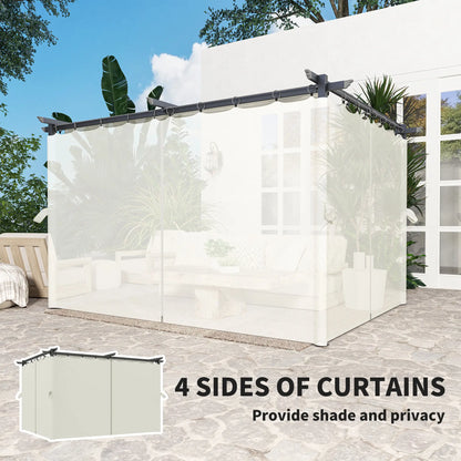 10' x 13' Pergola With Retractable Canopy, Curtains, UPF30+ Sun Shade Pergolas at Gallery Canada