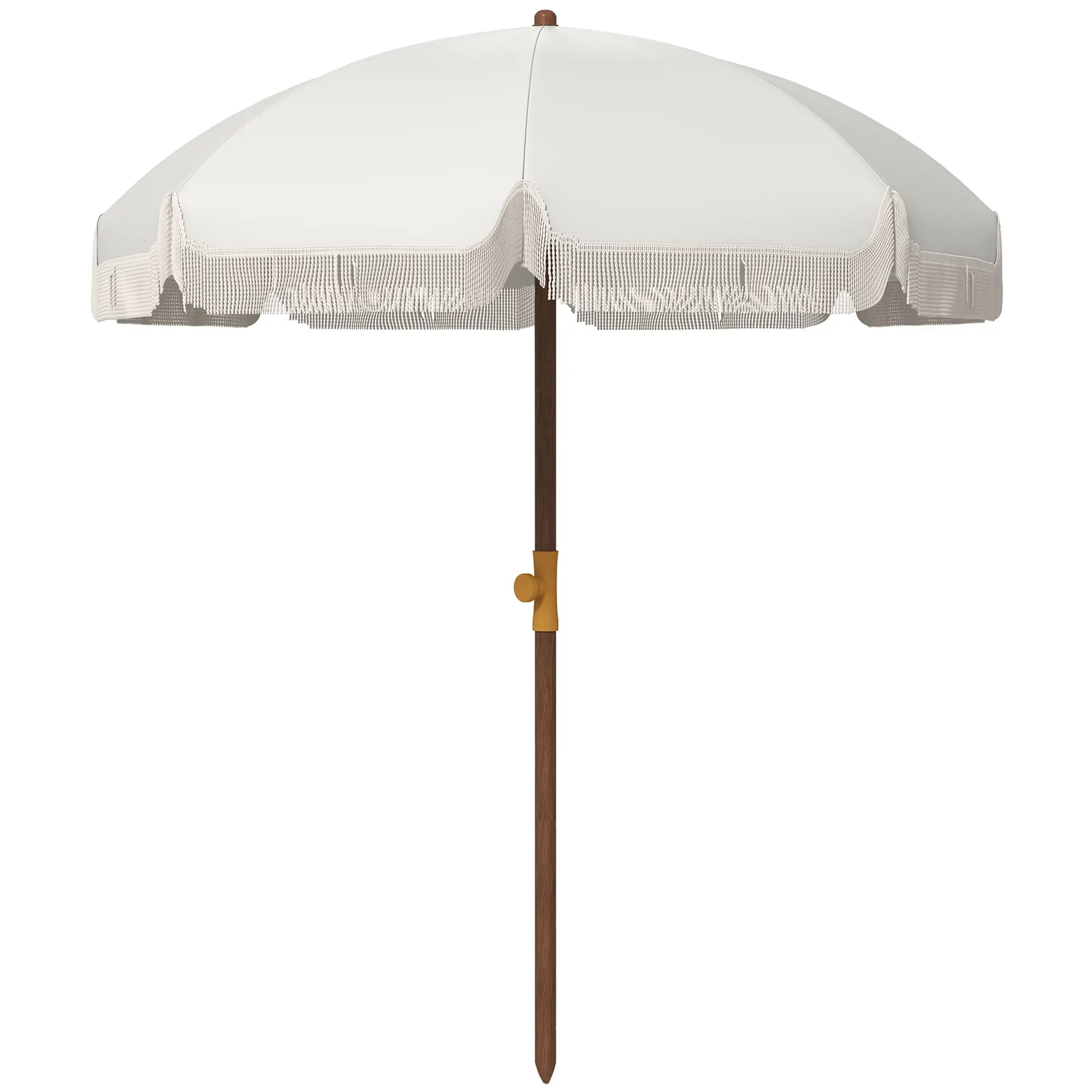 6.2' Travel Beach Umbrella, Vent, Ruffles, Carry Bag, Cream White Beach Umbrellas Cream at Gallery Canada