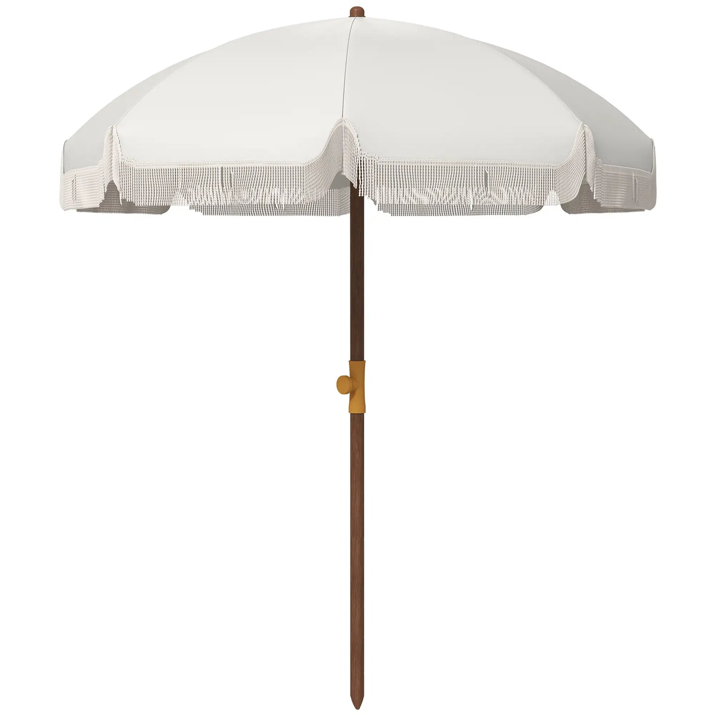 6.2' Travel Beach Umbrella, Vent, Ruffles, Carry Bag, Cream White Beach Umbrellas Cream at Gallery Canada