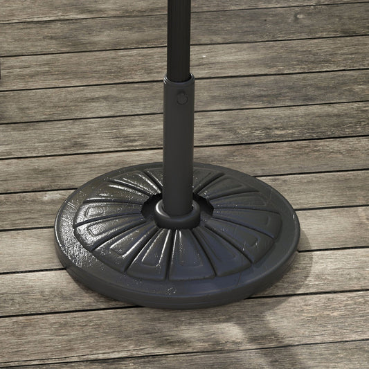 Umbrella Base, Heavy Duty Concrete Base Holder with Steel Pole, Round Parasol Stand for Patio, Outdoor, Backyard, Black - Gallery Canada