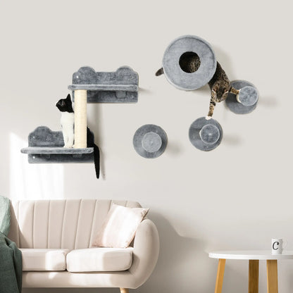 Wall-Mounted Pet Climbing Shelf Set, Grey Cat Climbing Wall at Gallery Canada