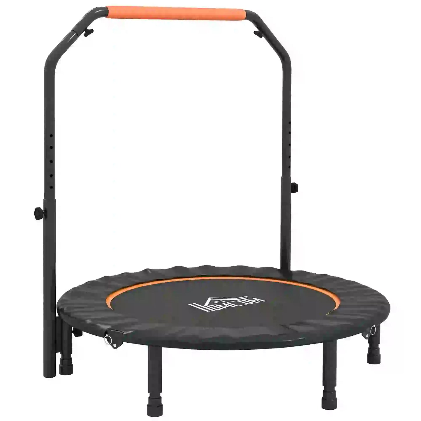 45" Foldable Mini Fitness Trampoline, Adjustable Foam Handle, Orange Trampolines Orange at Gallery Canada