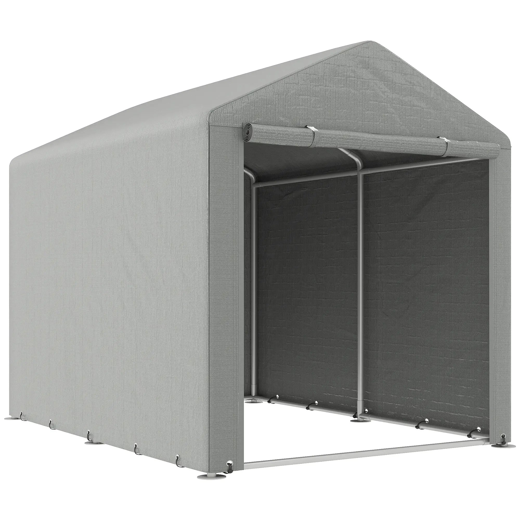 Portable Bicycle Shed, Galvanized Steel Frame, Large Door, Waterproof, Light Grey Sheds at Gallery Canada