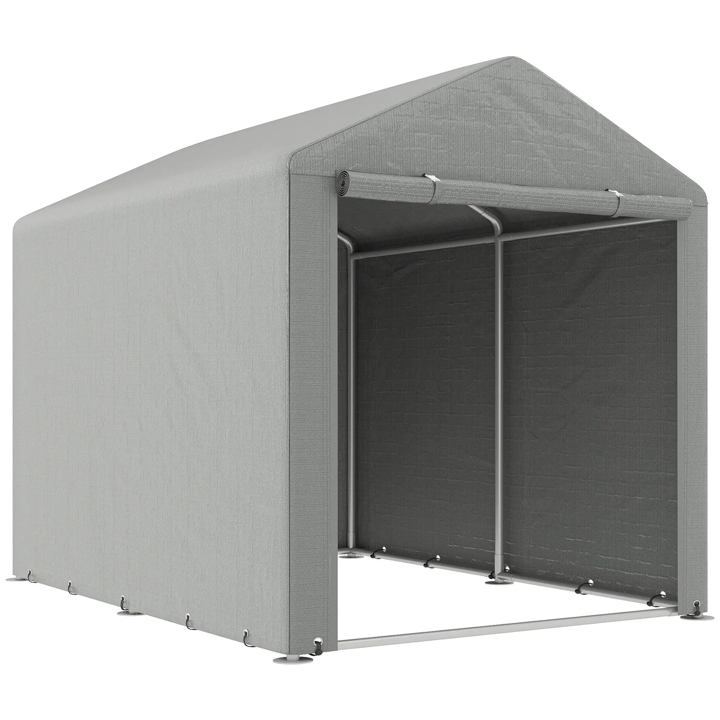 Portable Bicycle Shed, Galvanized Steel Frame, Large Door, Waterproof, Light Grey Sheds at Gallery Canada