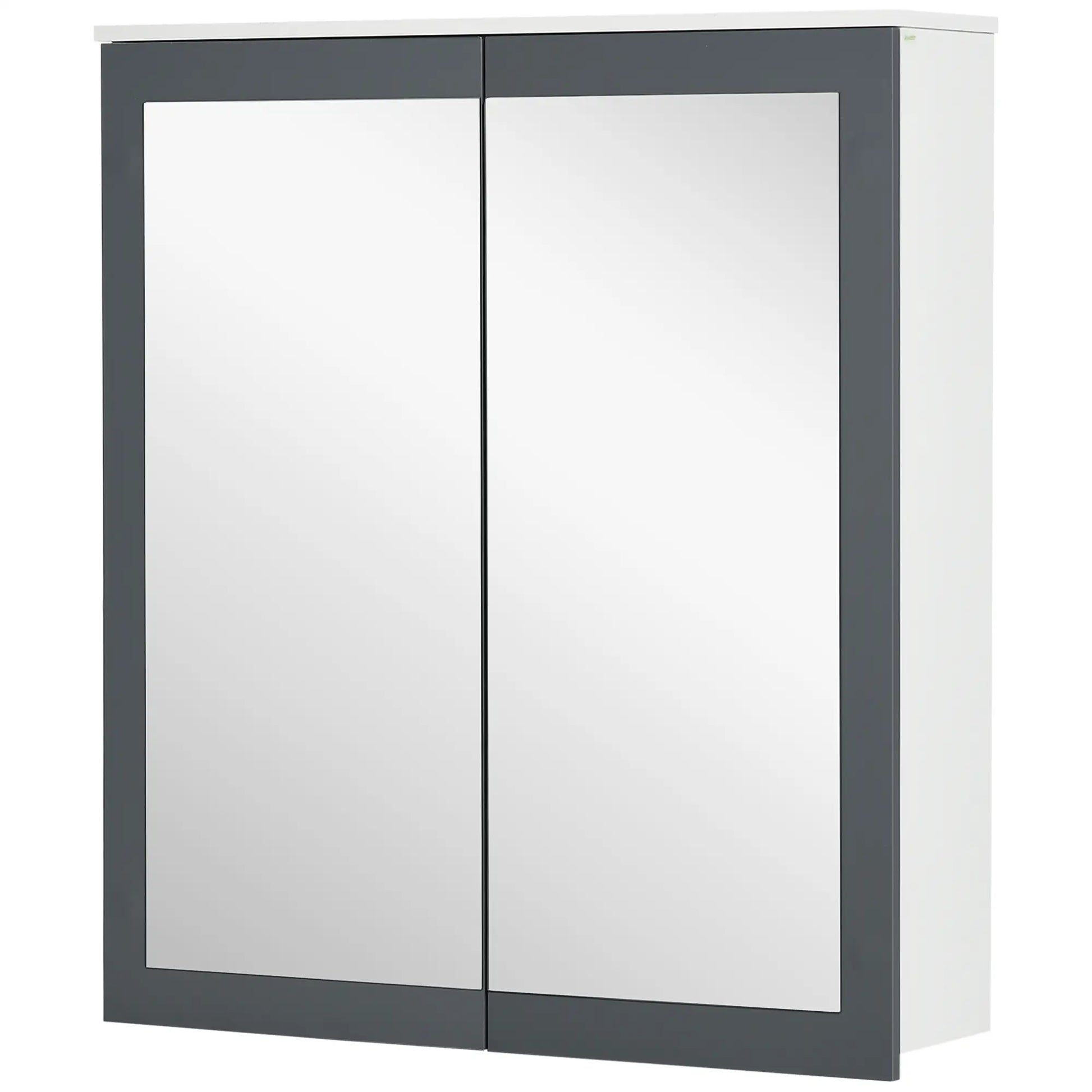 Wall Mounted Bathroom Mirror Cabinet, Double Doors, Adjustable Shelves, White Mirror Medicine Cabinets at Gallery Canada