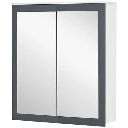 Wall Mounted Bathroom Mirror Cabinet, Double Doors, Adjustable Shelves, White Mirror Medicine Cabinets at Gallery Canada