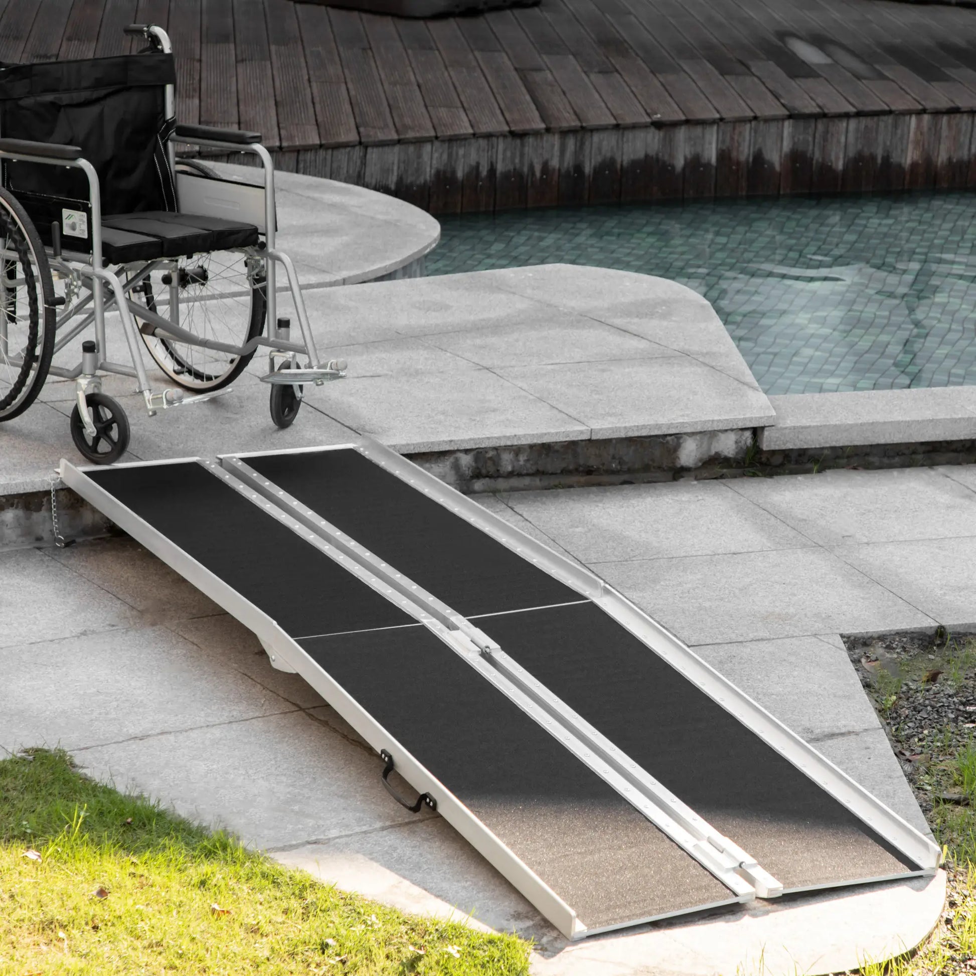8ft Foldable Wheelchair Ramp, Non-Skid, Portable Aluminium Knee Walker & Wheelchair Ramps at Gallery Canada