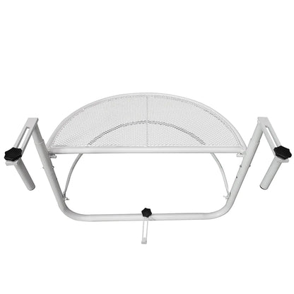 Adjustable Balcony Hanging Table, Metal Wall Desk, Outdoor Flower Stand, Half Round, White Balcony Table Hanging at Gallery Canada