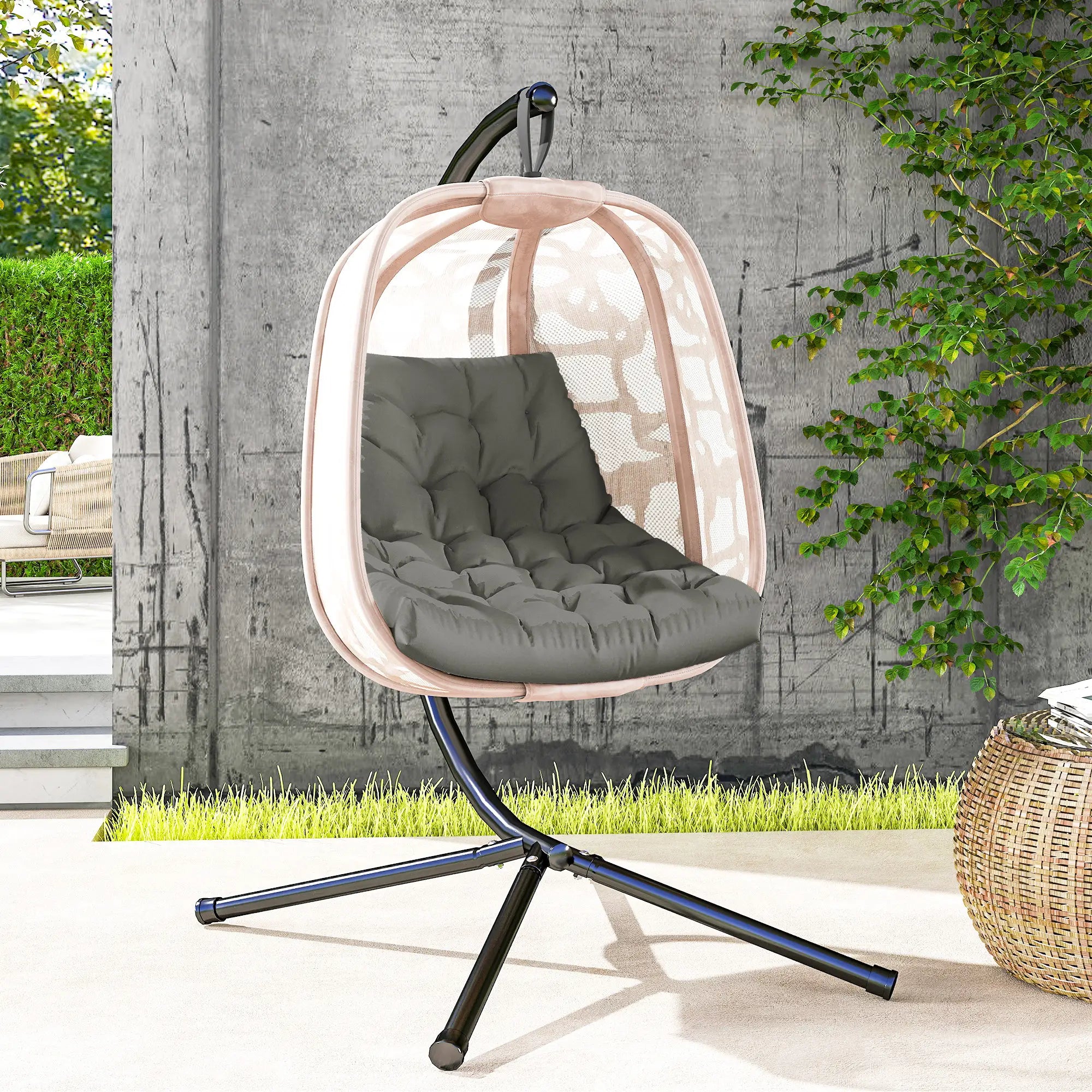 Outdoor Swing Cushion, Tufted Patio Cushion, Grey Patio Chair Cushions at Gallery Canada