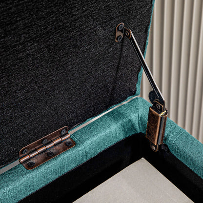 Linen Storage Ottoman, Button Tufted Bench for Bedroom, Green Storage Ottomans & Benches at Gallery Canada