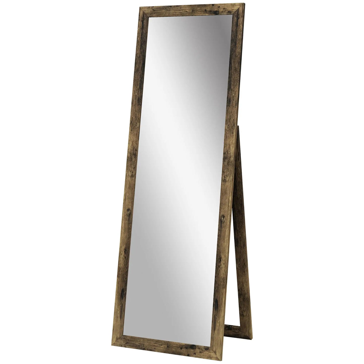 58" x 20" Floor Mirror, Full Body, Rustic Brown, Brown Full Length Mirrors Rustic Brown at Gallery Canada
