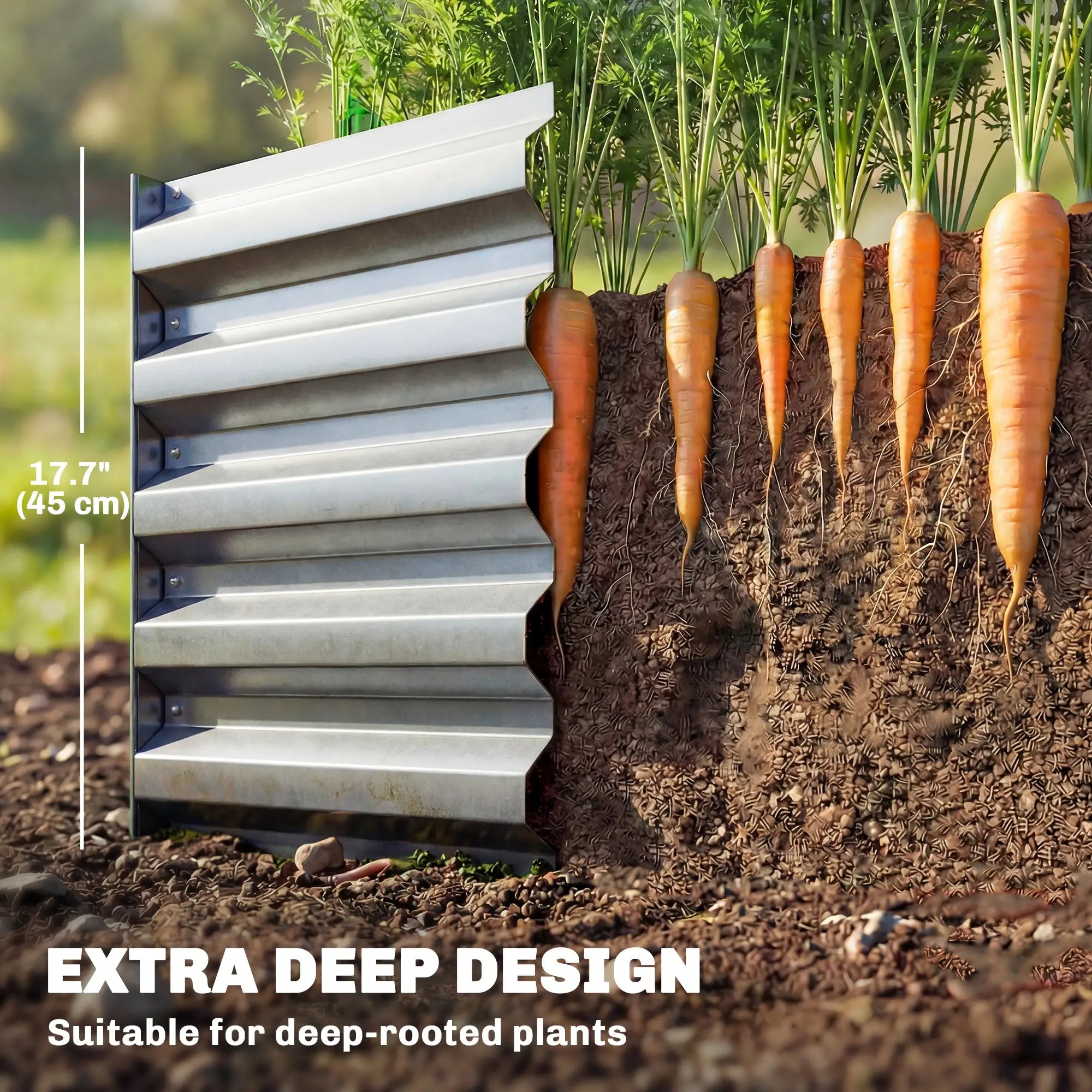 8 x 1.3 x 1.5ft Galvanized Raised Garden Bed, Outdoor Planter Box, Silver Galvanized Planter Boxes at Gallery Canada