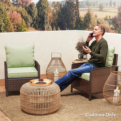 4-Piece Seat Cushion Pillows, Patio Chair Cushions Set, Indoor Outdoor, Green Patio Chair Cushions at Gallery Canada