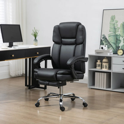 Massage Office Chair, Reclining Executive Chair with Vibration, Footrest, High Back, Black Massage Chairs at Gallery Canada