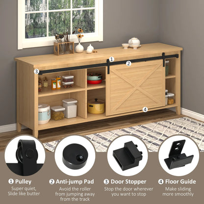 6FT Mini Barn Door Hardware Kit, 19.7" Wide Door, Black Door Hardware at Gallery Canada