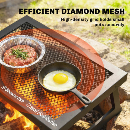 22" x 12" Folding Campfire Grill, Heavy Duty Carbon Steel, Black Charcoal BBQ Grils at Gallery Canada