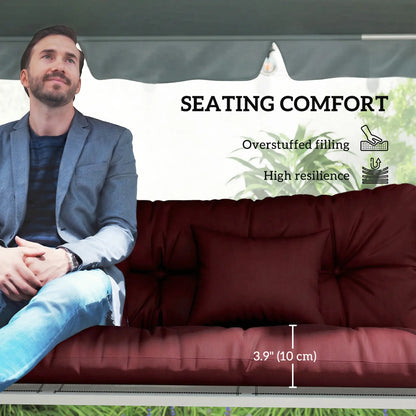 4-Piece Patio Chair Cushion Set, With Ties, Wine Red Patio Chair Cushions at Gallery Canada