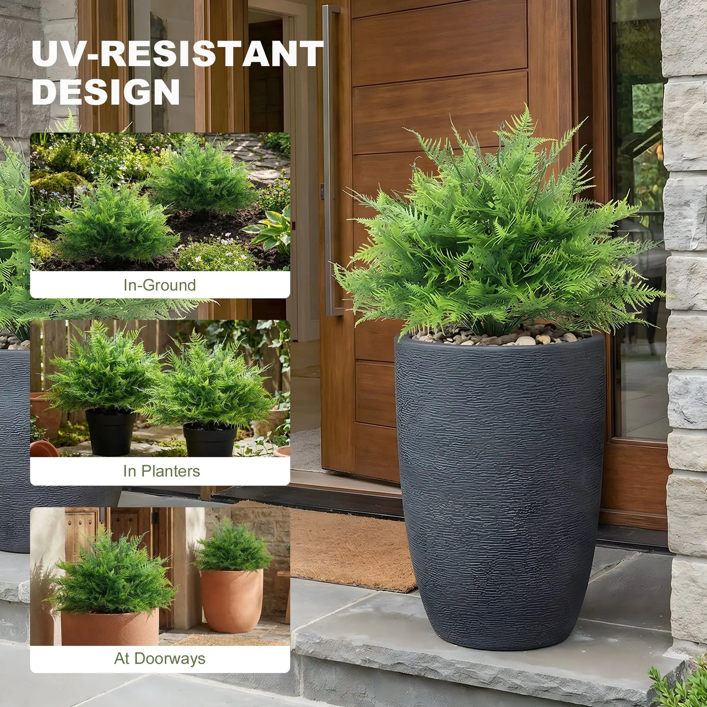 Artificial Boston Ferns, UV-Resistant Fake Plants, Indoor Outdoor Decor, Set of 2 Artificial Trees at Gallery Canada