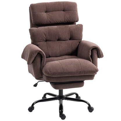 Reclining Executive Computer Desk Chair, Ergonomic Office Chair with Footrest and Thickly Padded, Coffee Office Chairs at Gallery Canada
