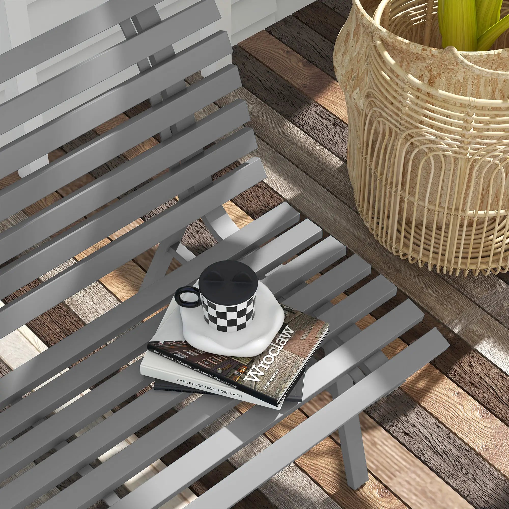 Outdoor Patio Bench, Aluminum Lightweight Park Bench, Grey Piano Benches at Gallery Canada