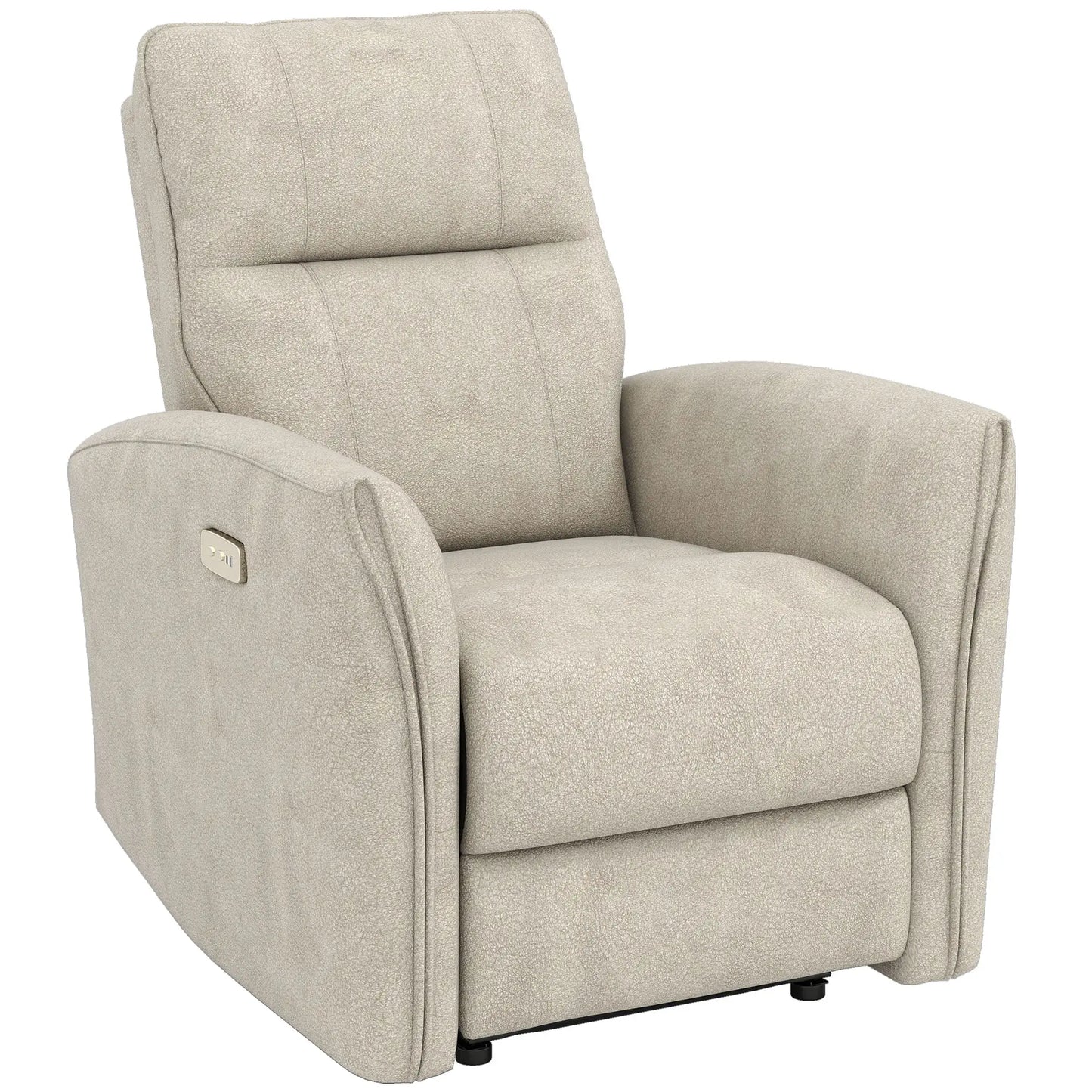 Power Recliner Chair, Fabric Upholstered, USB Ports, Footrest, Beige Sofas & Reclining Chairs Beige, Black at Gallery Canada