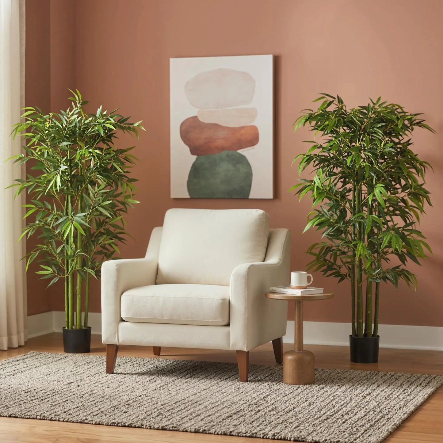 5.3ft Artificial Bamboo Tree Set Of 2, Indoor Fake Plant With Pot Artificial Trees at Gallery Canada