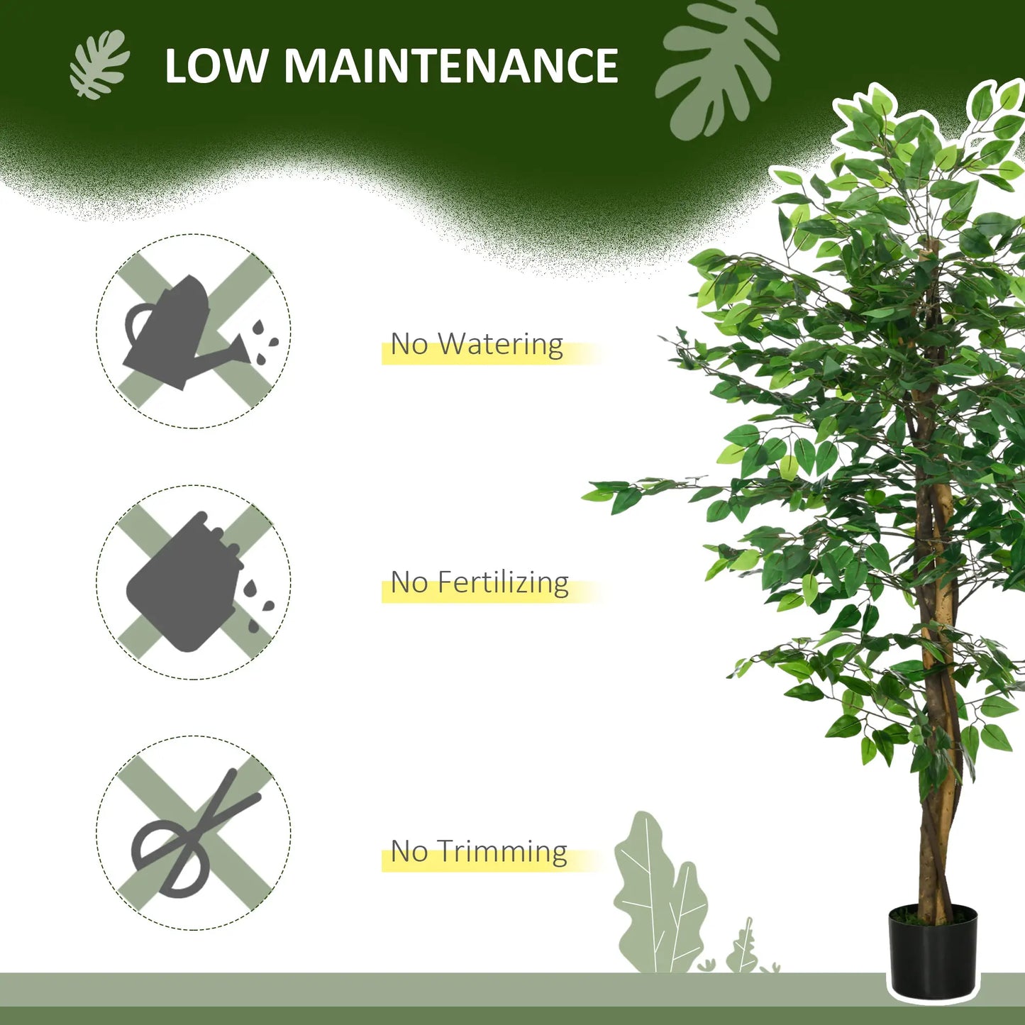 5ft Artificial Ficus Tree, Indoor Fake Plant With Pot Artificial Trees at Gallery Canada