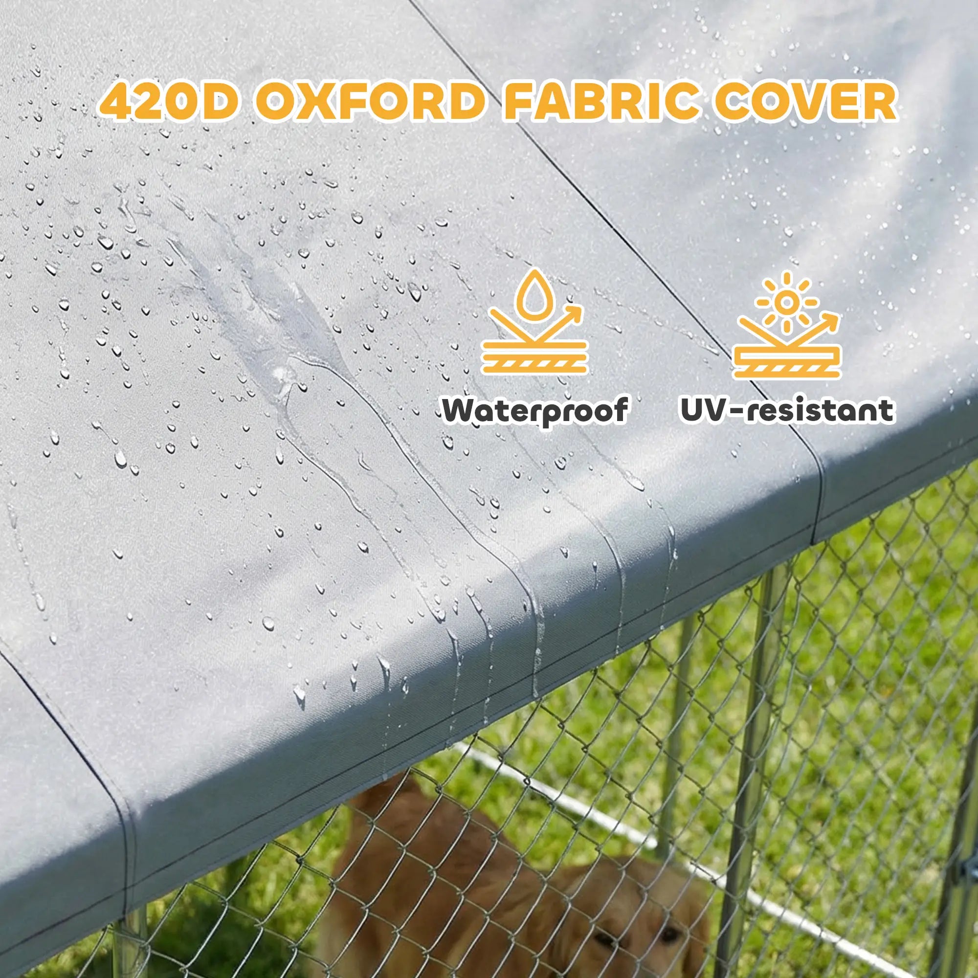 Heavy Duty Outdoor Dog Kennel, Waterproof Roof, 19.7' x 7.5' x 7.9' Dog Kennels at Gallery Canada