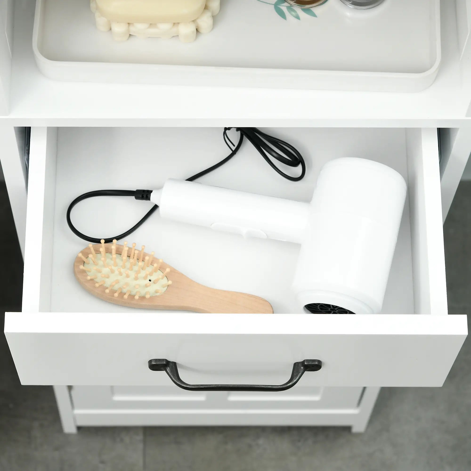 3-Piece Bathroom Furniture Set, Storage Cabinet with Drawers, Shelves, White Storage Cabinets at Gallery Canada