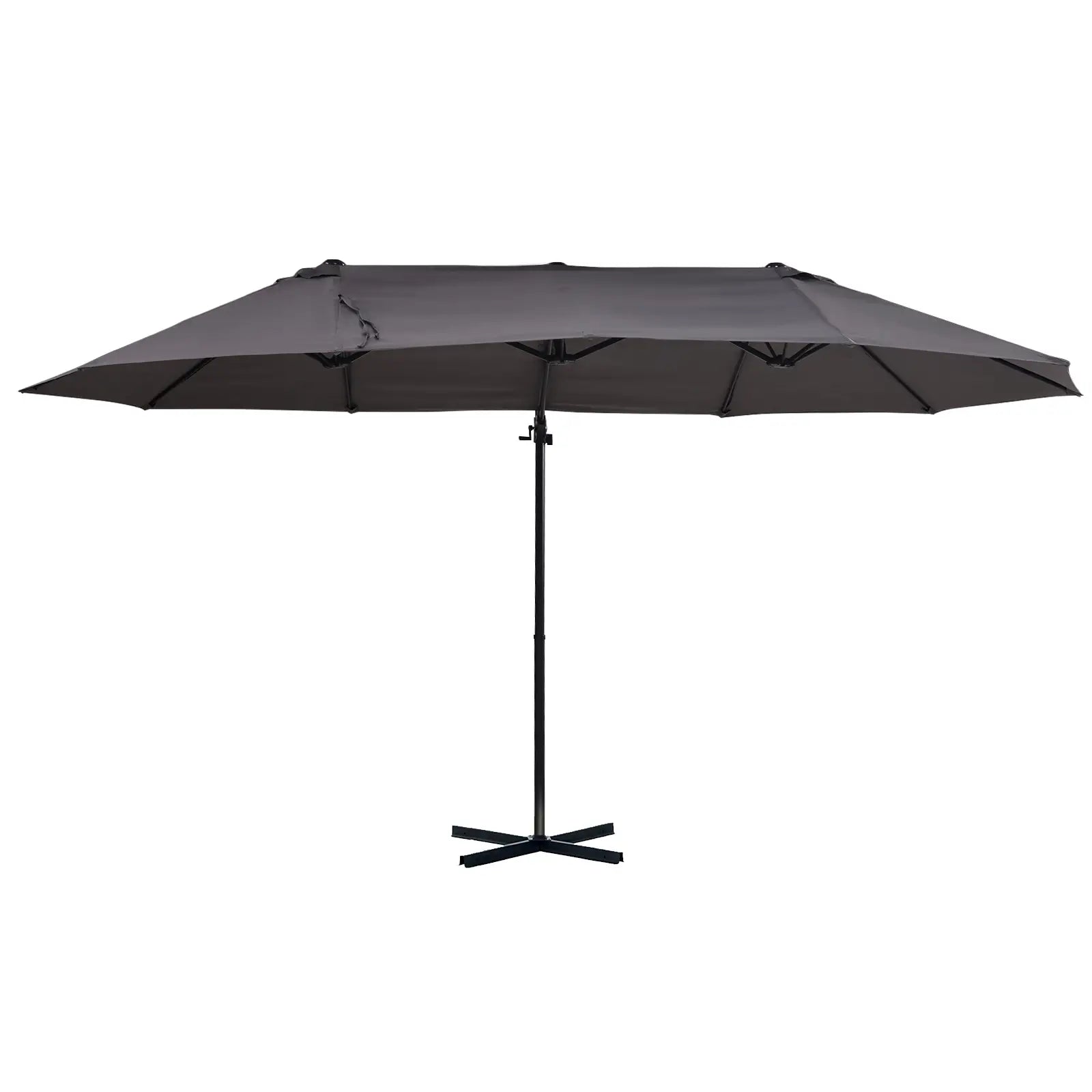 Outdoor Cantilever Umbrella, Twin Canopy Sunshade, Lift Crank, Grey Cantilever Umbrellas at Gallery Canada