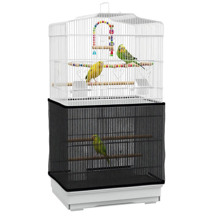 36" Bird Cage with Accessories, Handle, Mesh Cover, Tray, White Bird Cages at Gallery Canada