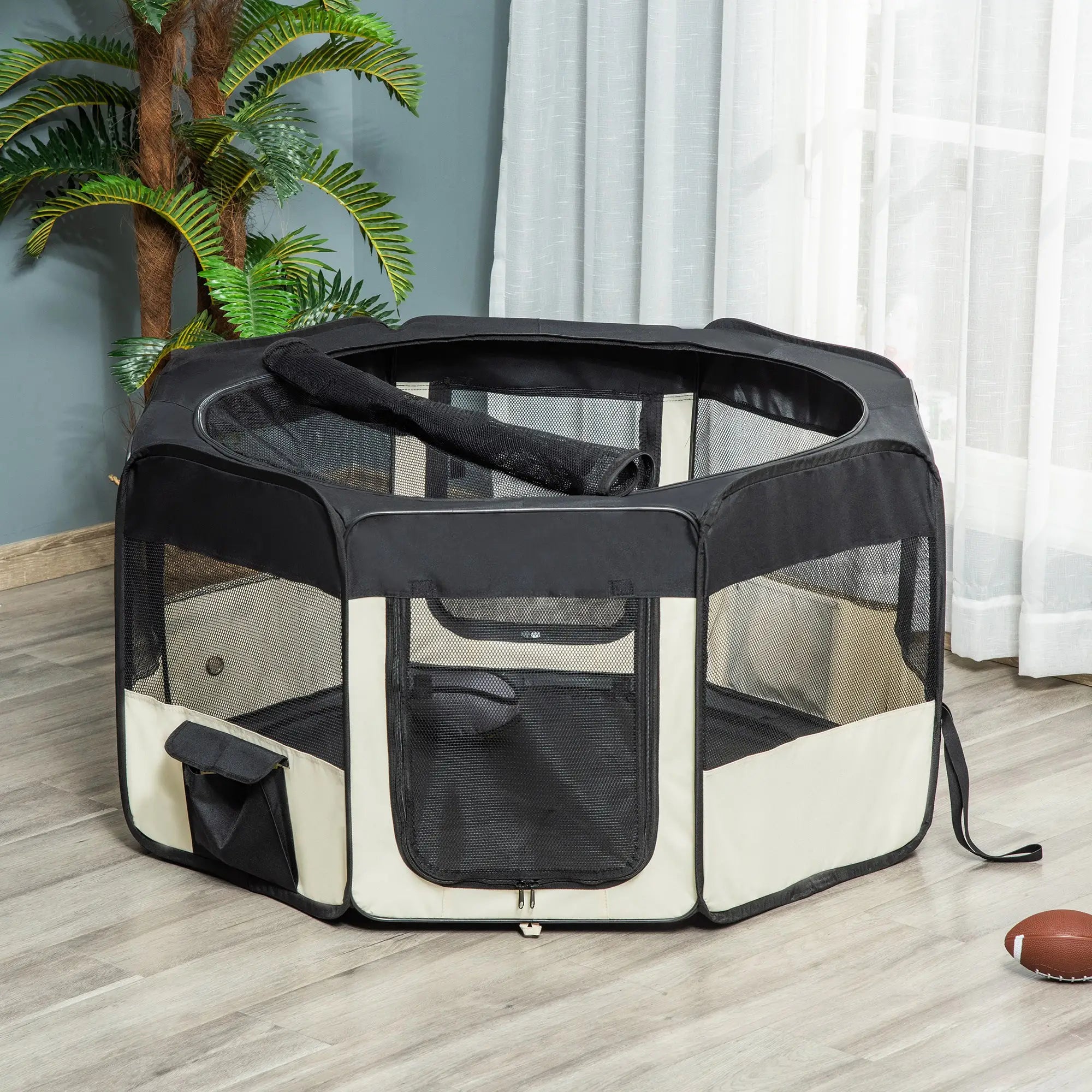 49.2-Inch Soft Folding Dog Playpen, Outdoor Pet Pen with Bag Houses, Kennels & Pens at Gallery Canada