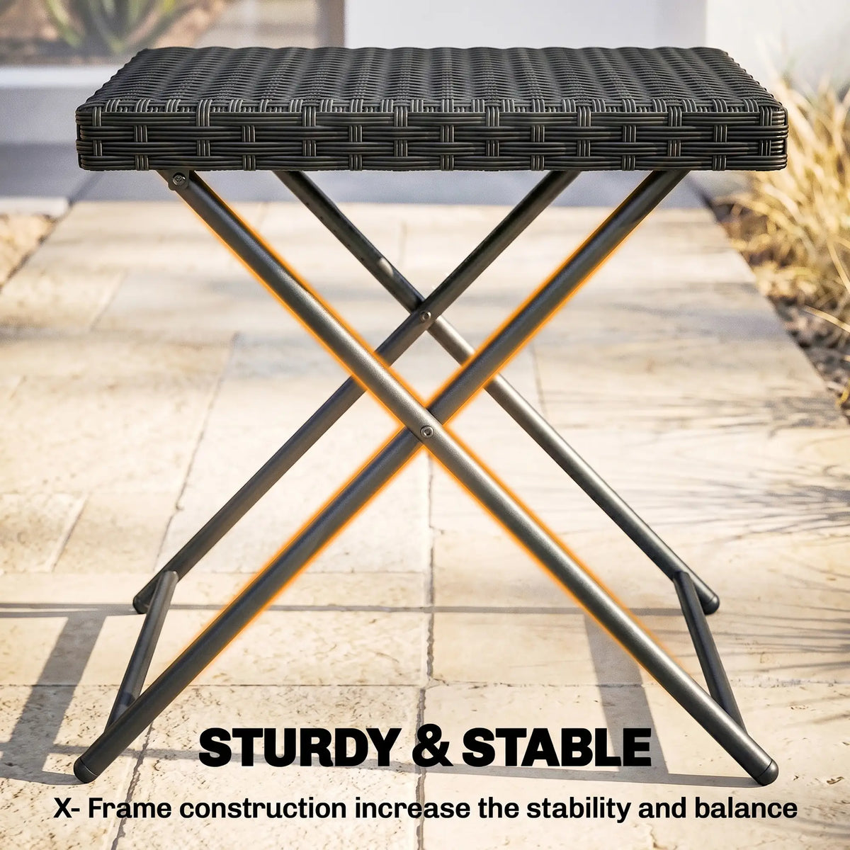 Outdoor PE Rattan Coffee Table, 15.75"x15.75"x15.75", Black Patio Side Tables at Gallery Canada