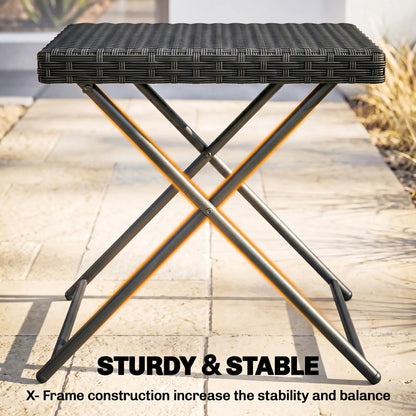 Outdoor PE Rattan Coffee Table, 15.75"x15.75"x15.75", Black Patio Side Tables at Gallery Canada