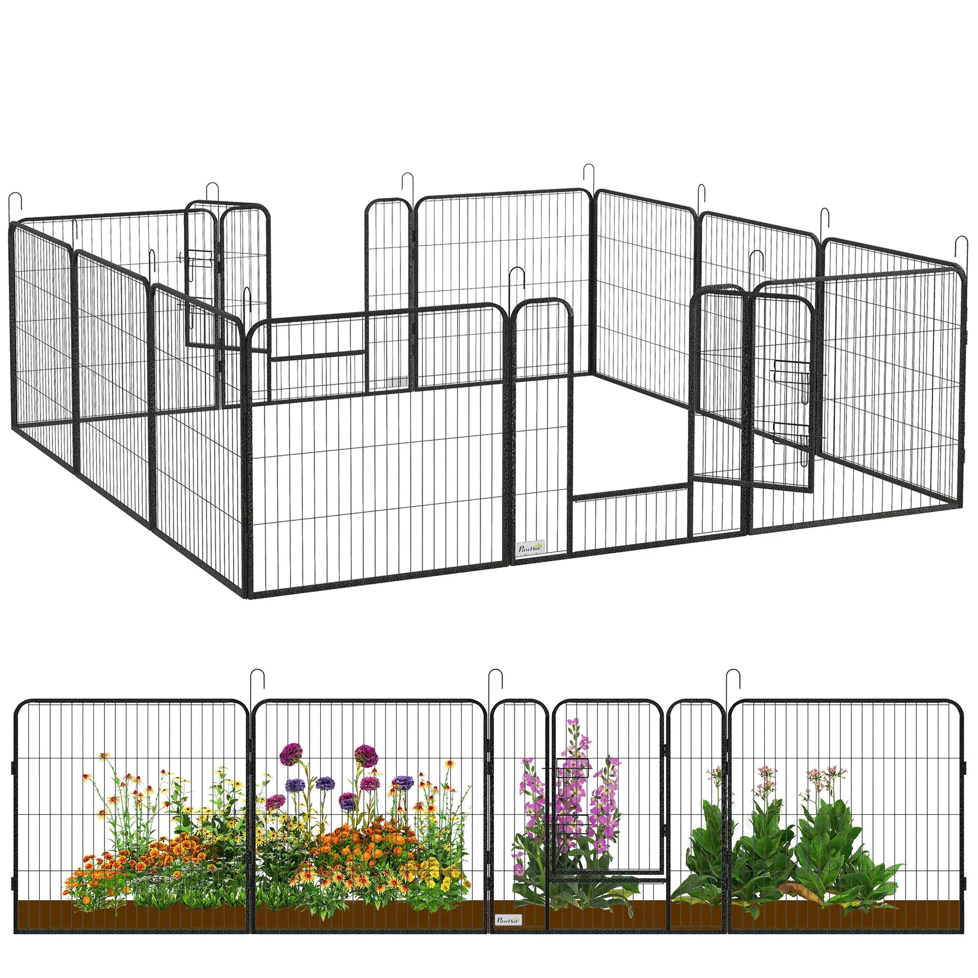 Dog Playpen with Gate, 12 Panels, 31.5"H Houses, Kennels & Pens at Gallery Canada