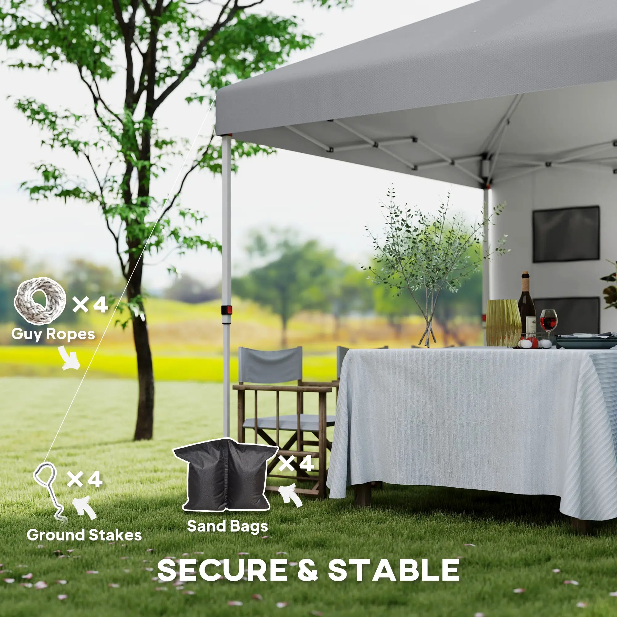 10' x 10' Pop Up Canopy Tent, Adjustable Height, Light Grey Pop Up Canopies at Gallery Canada